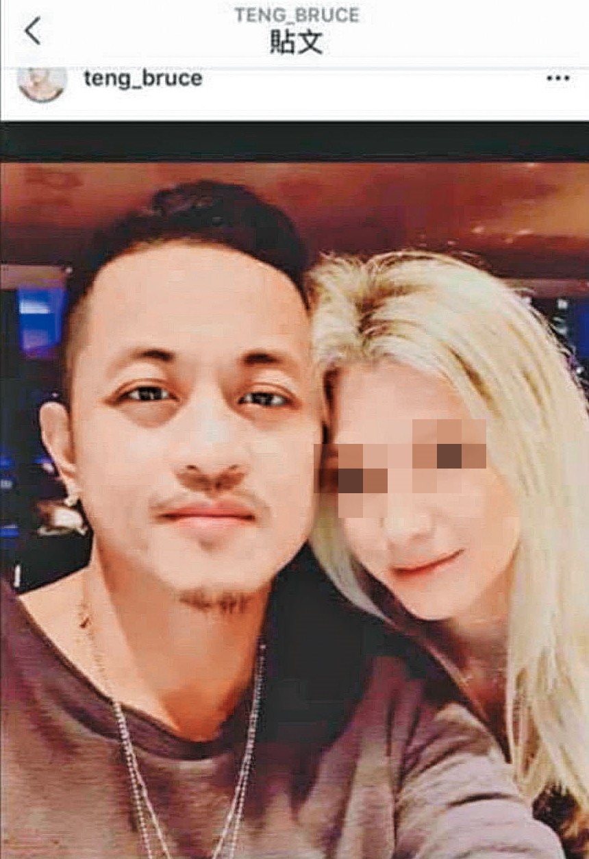 鄧超鴻(左)交保後改名鄧楓,還娶了比利時籍老婆(右),2人常在IG曬恩愛。(讀者提供)