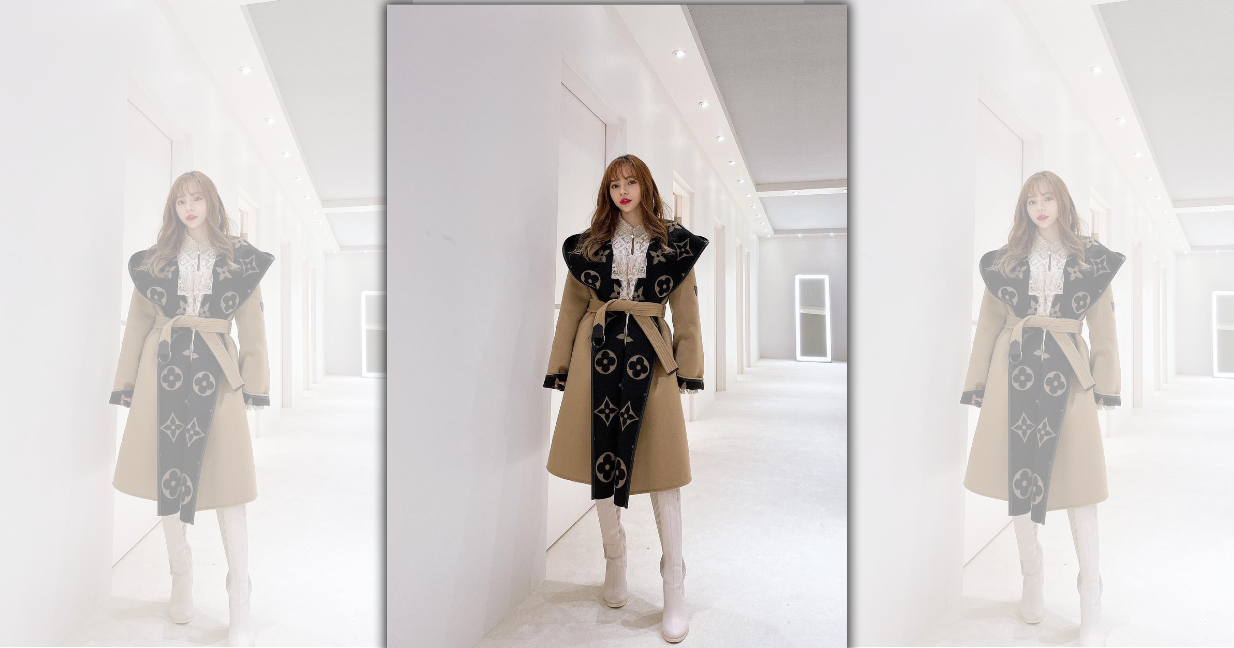 斯亞日前在IG分享身穿19萬名牌大衣的照片，被網友狠酸像孝服。（翻攝自斯亞IG）