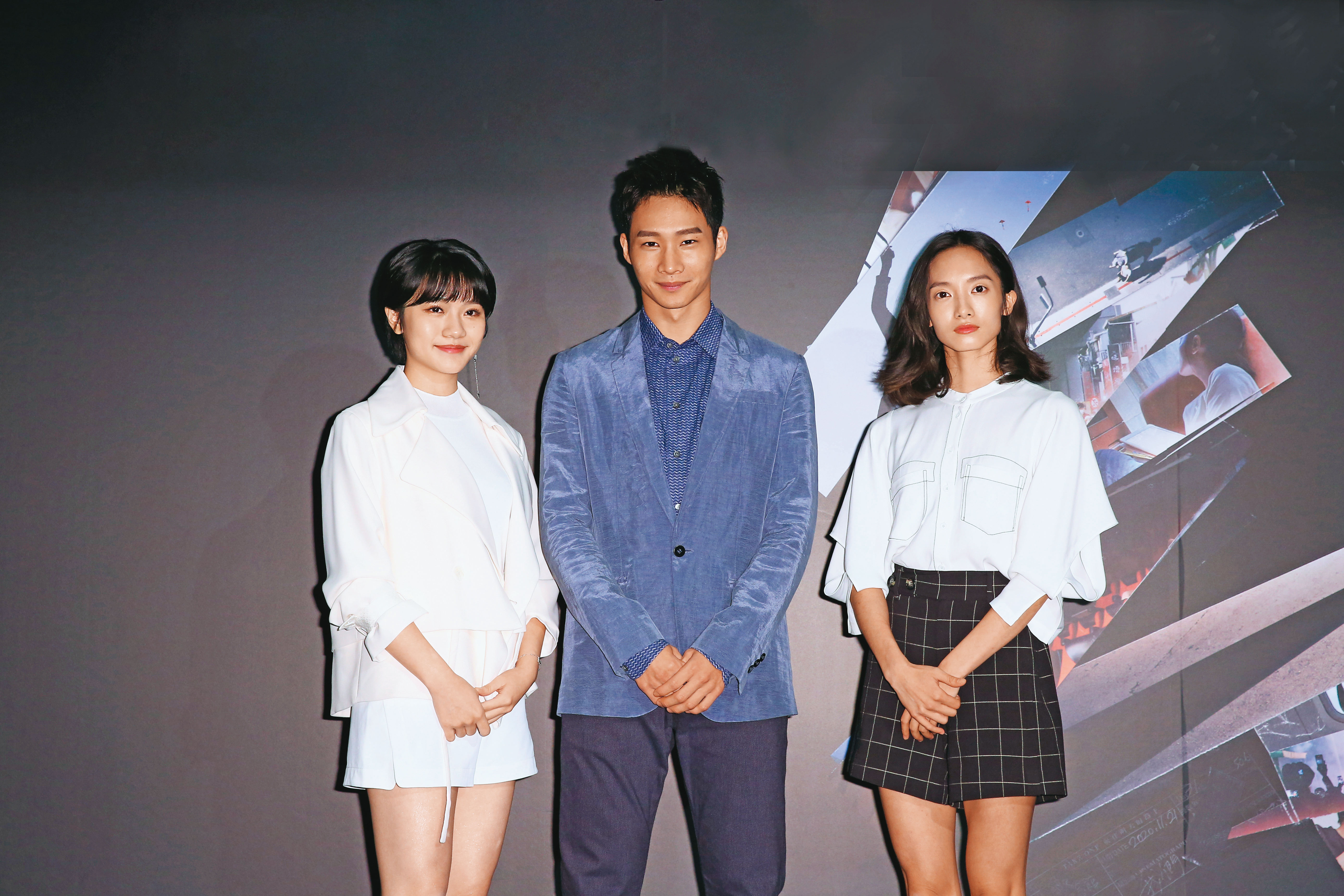 《返校》影集啟用李玲葦（左起）、黃冠智、韓寧三位新人挑大梁。（李鍾泉攝）