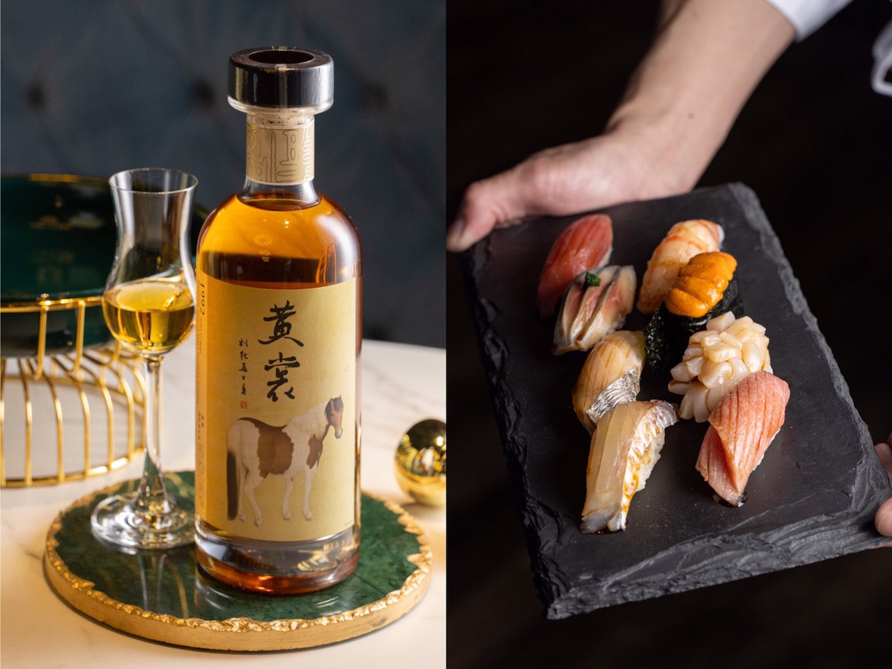 全新小後苑在板前現做握壽司，以歐陸威士忌搭配東洋料理，風格新潮。