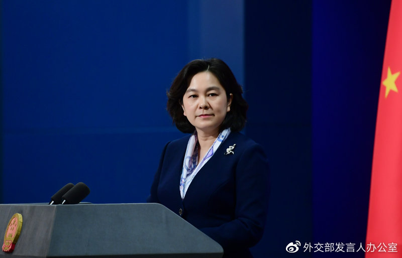 針對美國對中國統戰官員施加赴美簽證限制，中國外交部發言人華春瑩今不滿反擊。（翻攝自中國外交部微博）