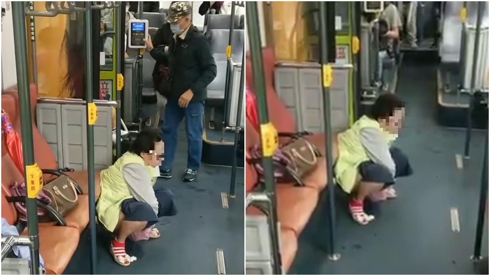 有民眾爆料在299公車上遇見一名婦人當眾「脫褲解放」。(翻攝自臉書社團「爆料公社公開版」)