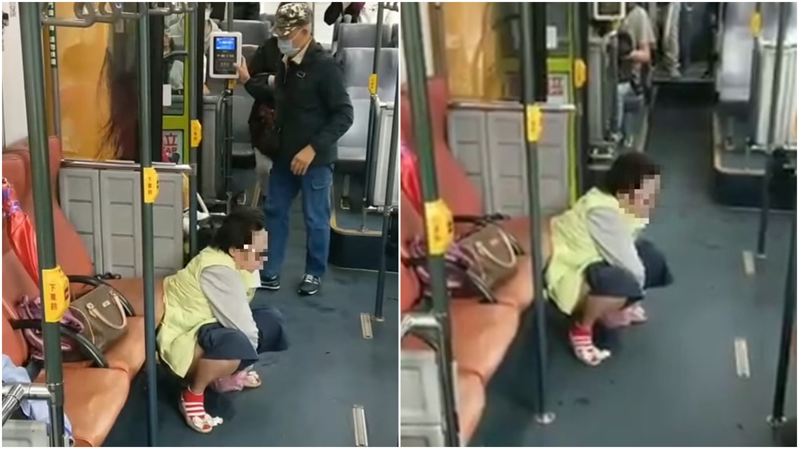 有民眾爆料在299公車上遇見一名婦人當眾「脫褲解放」。（翻攝自臉書社團「爆料公社公開版」）