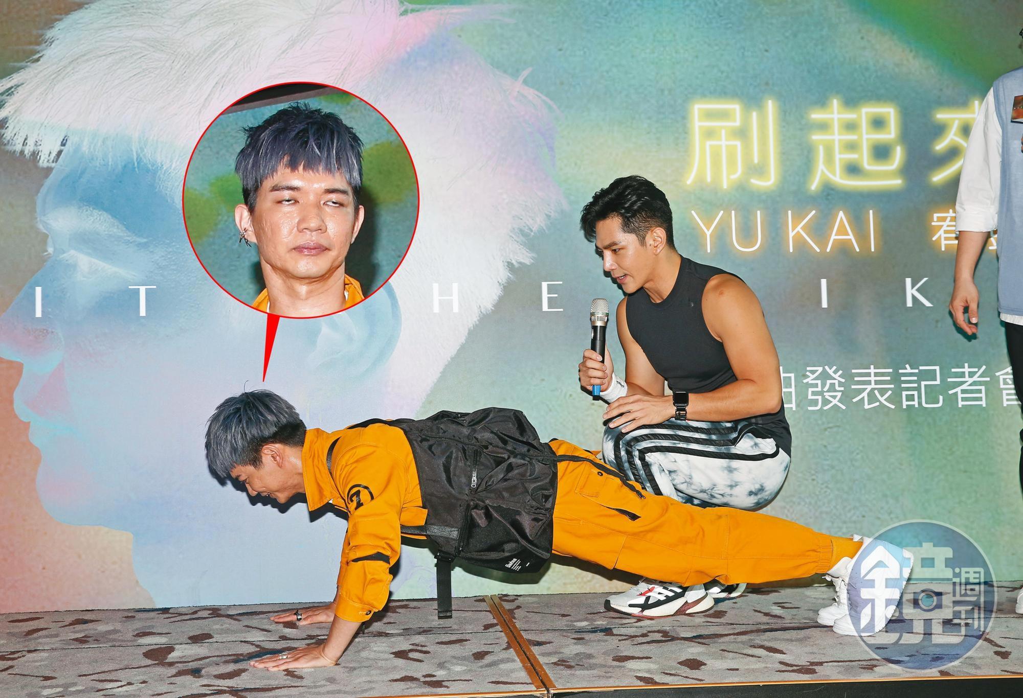 哭訴常遭酸民人身攻擊的直播主宥凱（左）接受祖雄（右）特訓，加油喔～