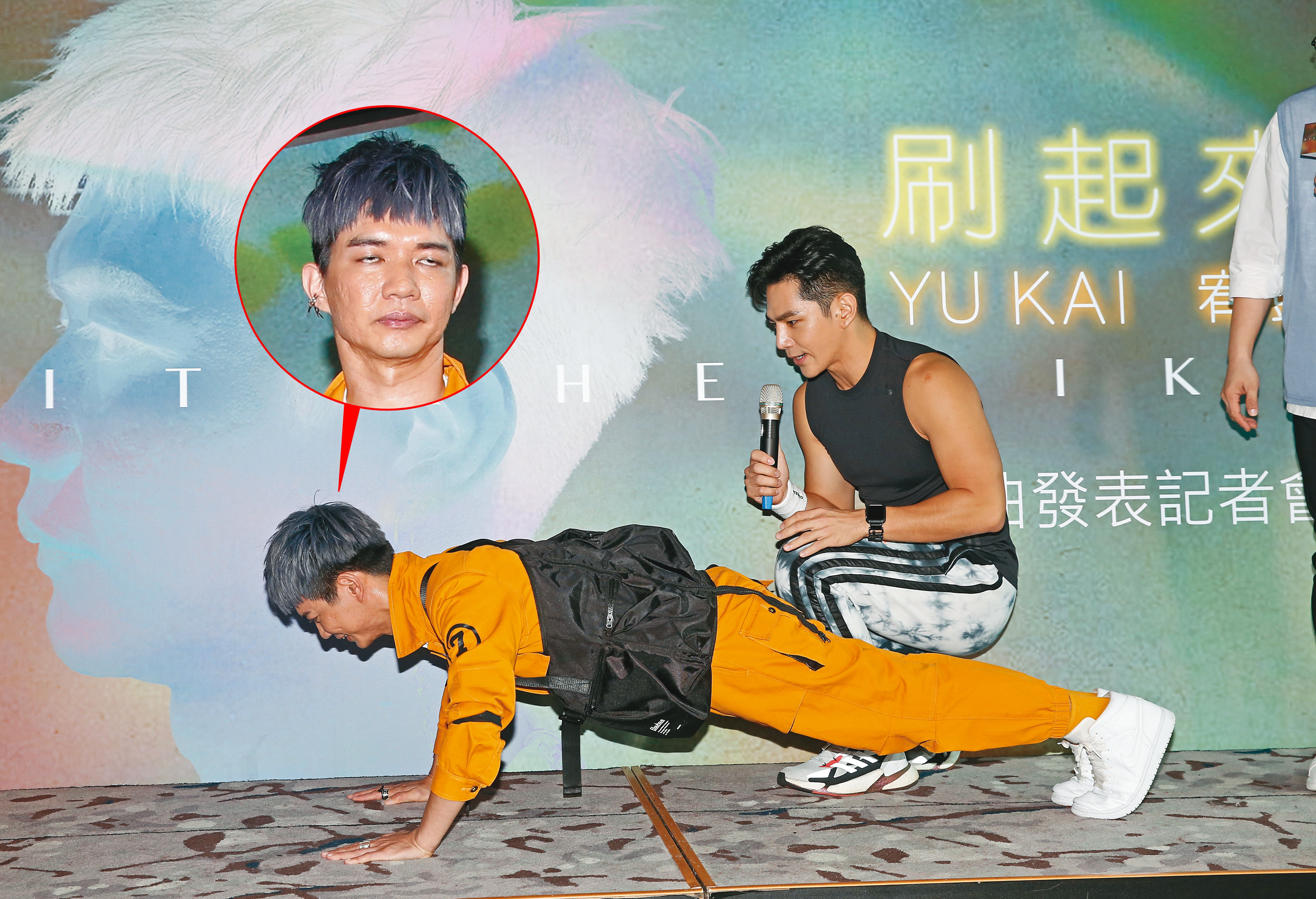 哭訴常遭酸民人身攻擊的直播主宥凱（左）接受祖雄（右）特訓，加油喔～