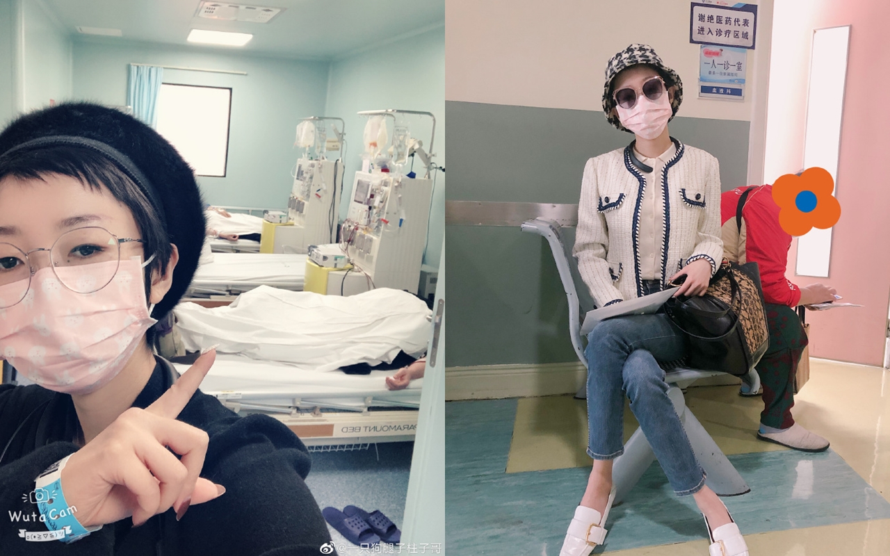 28歲輕熟女突然發現罹癌,決心跟癌症正面打場「硬仗」。(翻攝自微博@一只狗腿子柱子哥)