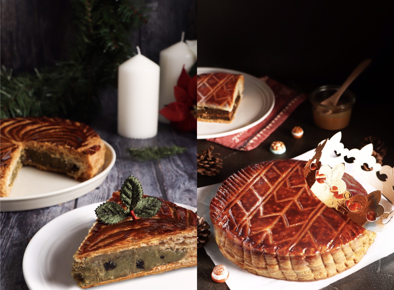 今年耶誕餐桌，就擺上法式傳統的國王派，祈祝新的一年平安順心。（苗林行提供）