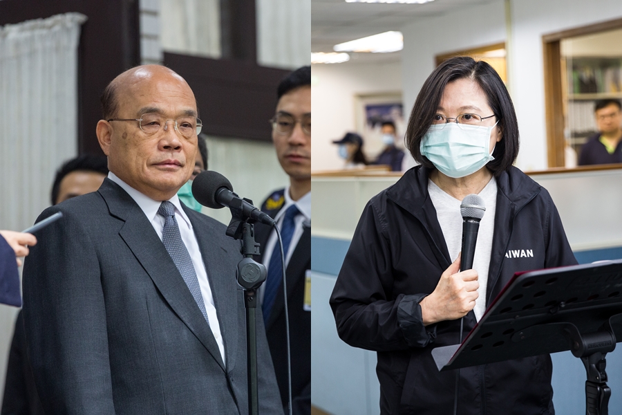 蘇貞昌（左）今澄清和蔡英文（右）沒有不合，兩人還一起吃早餐。（本刊資料照）