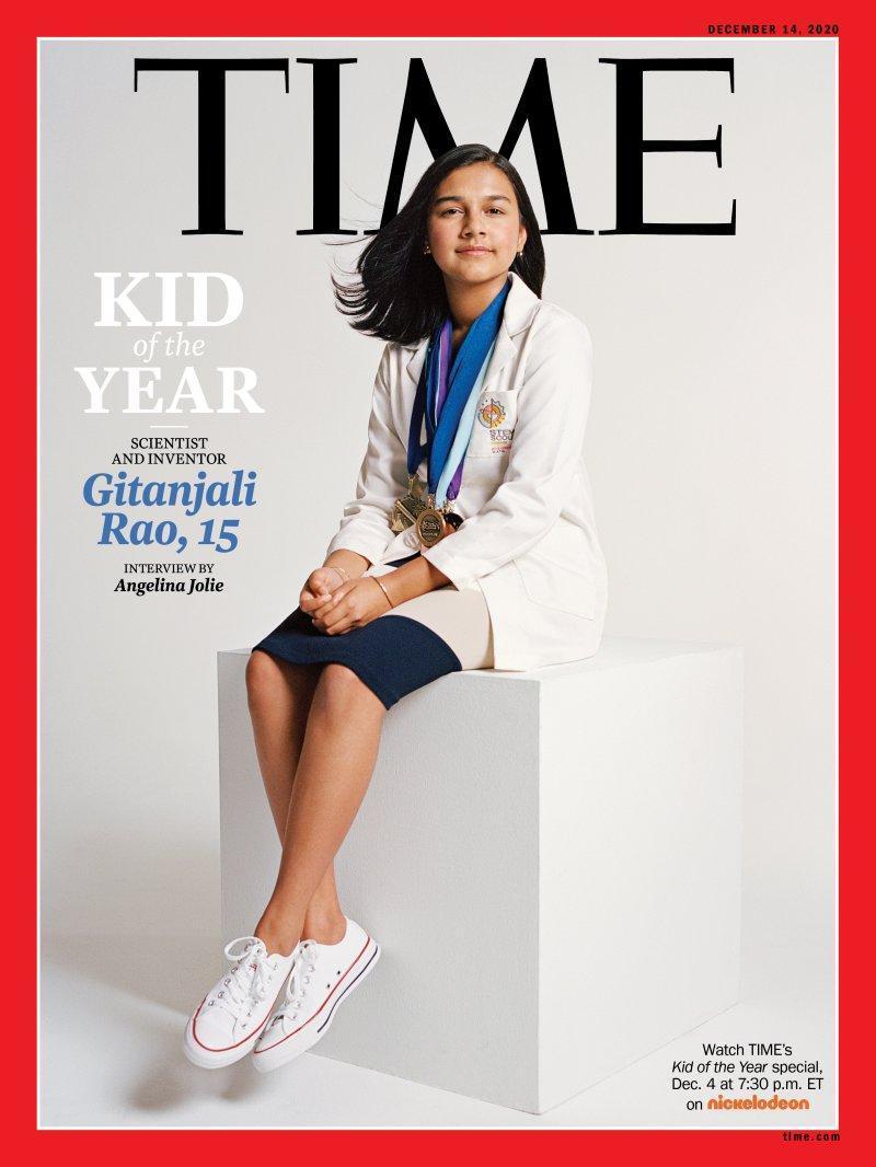 時代雜誌年度風雲兒童,為美國科羅拉多州的15歲發明家少女拉歐(Gitanjali Rao)。(翻攝TIME.com)