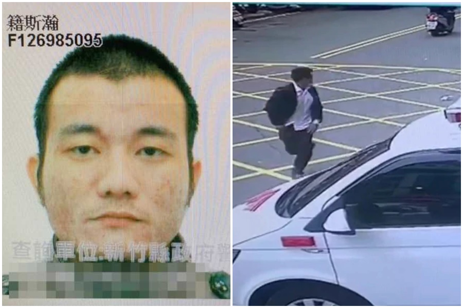 新竹縣竹北分局昨（9日）晚一名籍姓重罪通緝犯，由紅顏知己接應逃跑。（翻攝畫面）