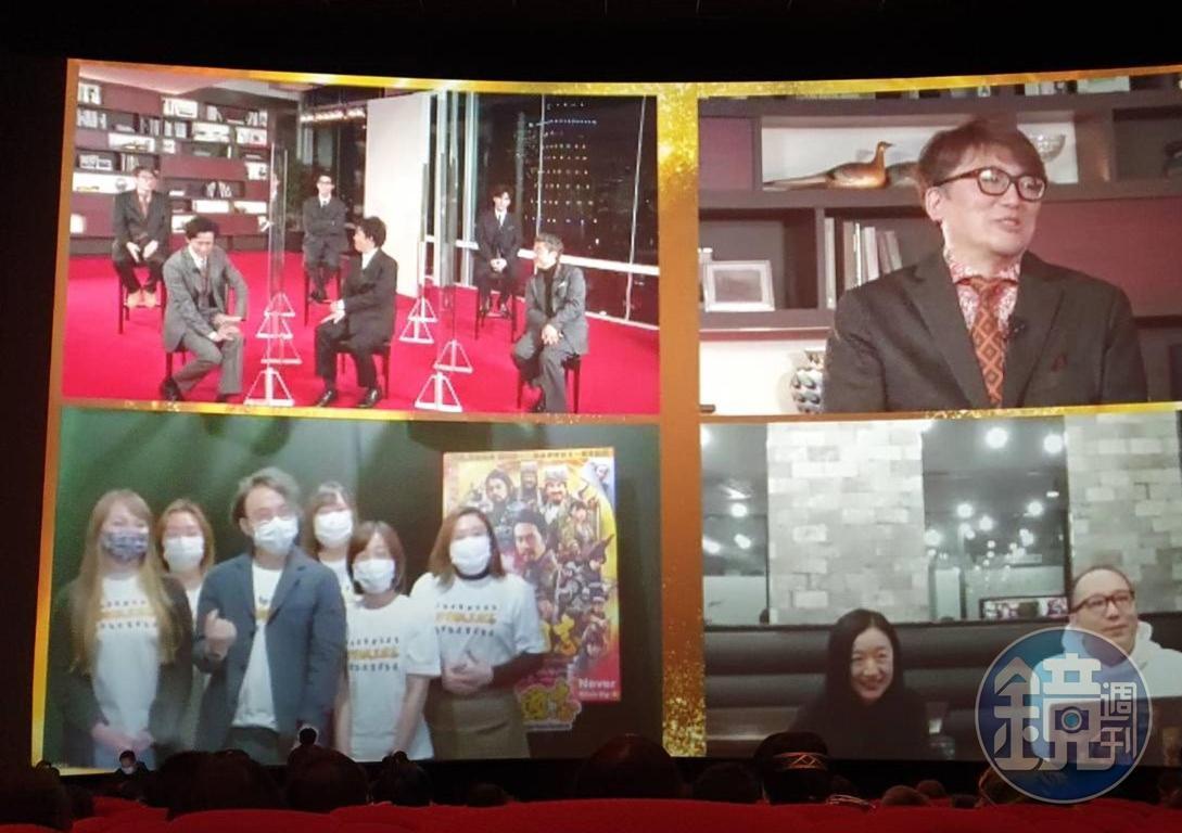 《新解釋.三國志》昨與韓國、香港、台灣三地連線,尚未上映的韓國與香港派出片商與演員導演互動。(王怡文攝)