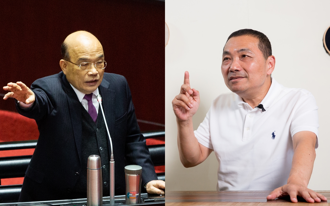 對於侯友宜（右圖）表示不排除提出釋憲，蘇貞昌（左圖）表示，最後會有統一規範。（本刊資料照）