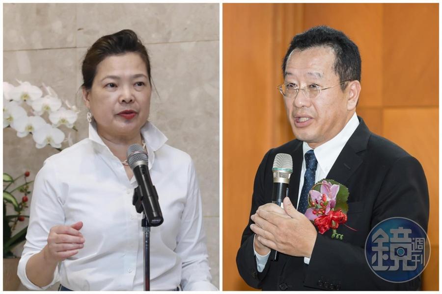 國安會祕書長顧立雄(右)、經濟部長王美花昨晚在仰德大道發生車禍,夫妻倆均未受傷。(本刊資料照)