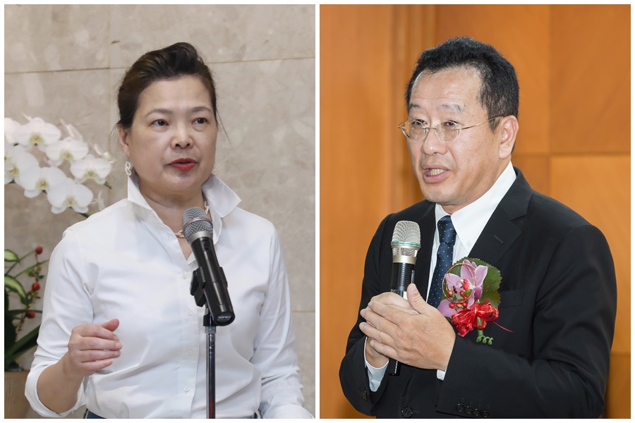 國安會祕書長顧立雄（右）、經濟部長王美花昨晚在仰德大道發生車禍，夫妻倆均未受傷。（本刊資料照）