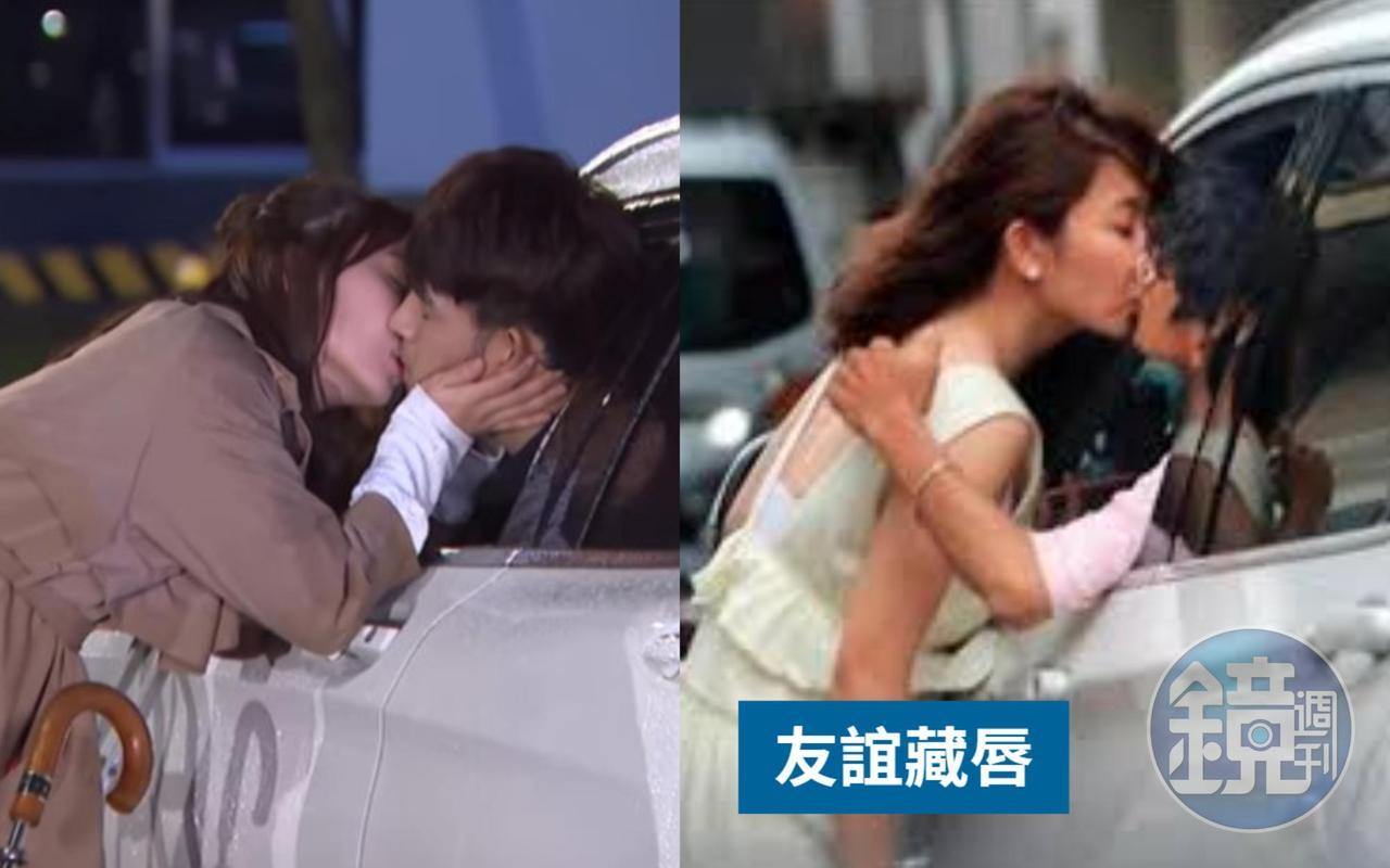 阿翔與謝忻的「車窗之吻」(右圖)唯美到讓許多網友建議「婚紗照可以這樣拍」,而《天之驕女》的這一幕(左圖)是否讓你有既視感?