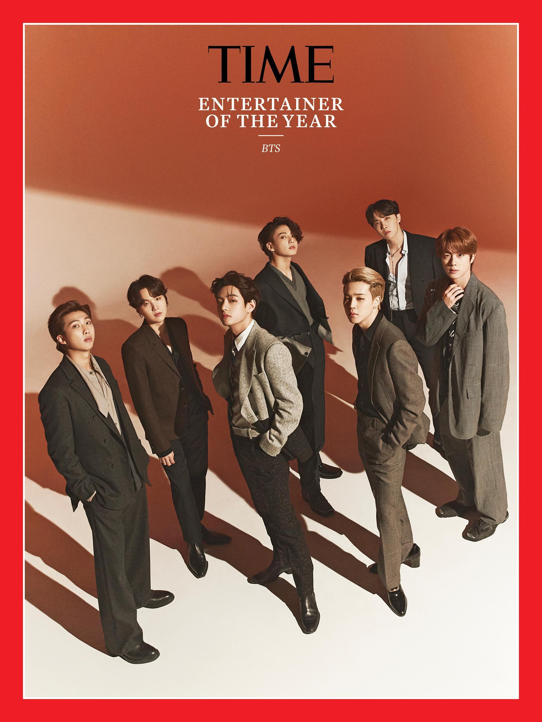 防彈少年團(BTS)被美國《時代雜誌》(Time)選為2020年度藝人。(翻攝自《時代雜誌》)