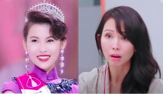 港星蔡少芬在《奮鬥吧主播》節目中（右圖）自曝當年因為不想洗碗做家務才參加選美。（翻攝自網路、《奮鬥吧主播》節目）