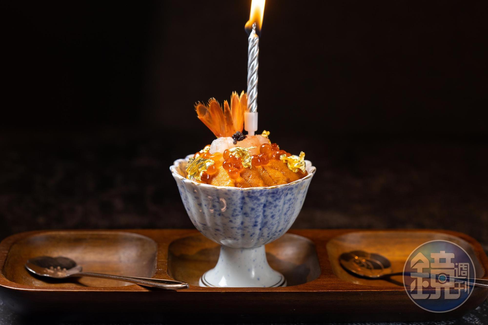 小巧可愛的「海膽盅」超人氣，需提前一天預訂，可充當生日蛋糕。（699元／份）