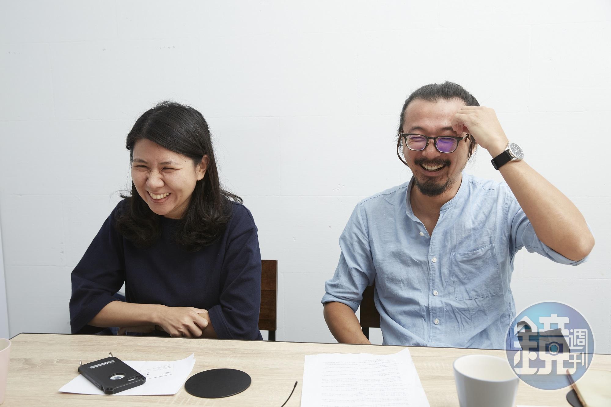 製作人林仕肯對南下城隍廟勘景印象深刻。左為共同製作人林怡伶。