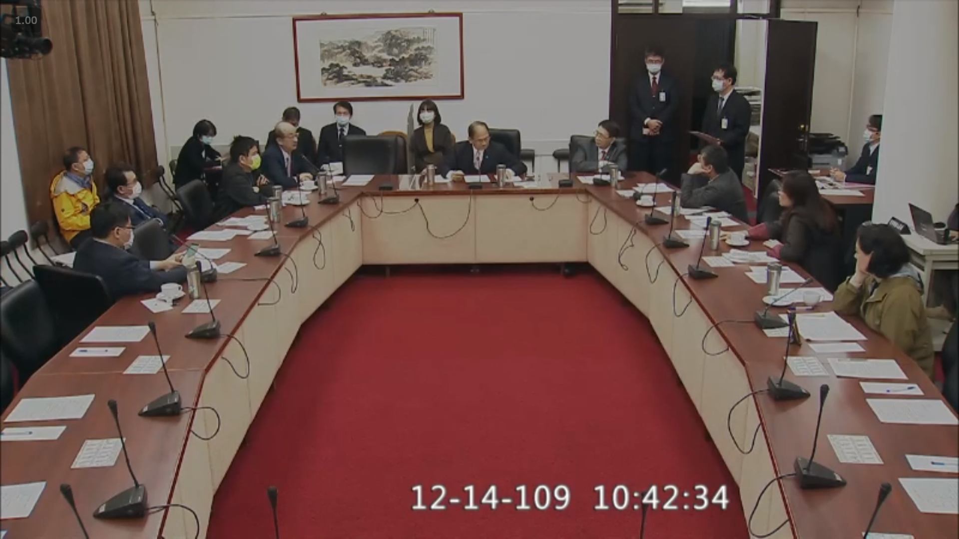 立法院長游錫堃今針對司法院函轉北院對立委蘇震清、廖國棟的續押請求召開朝野協商。（翻攝立法院iVod系統）