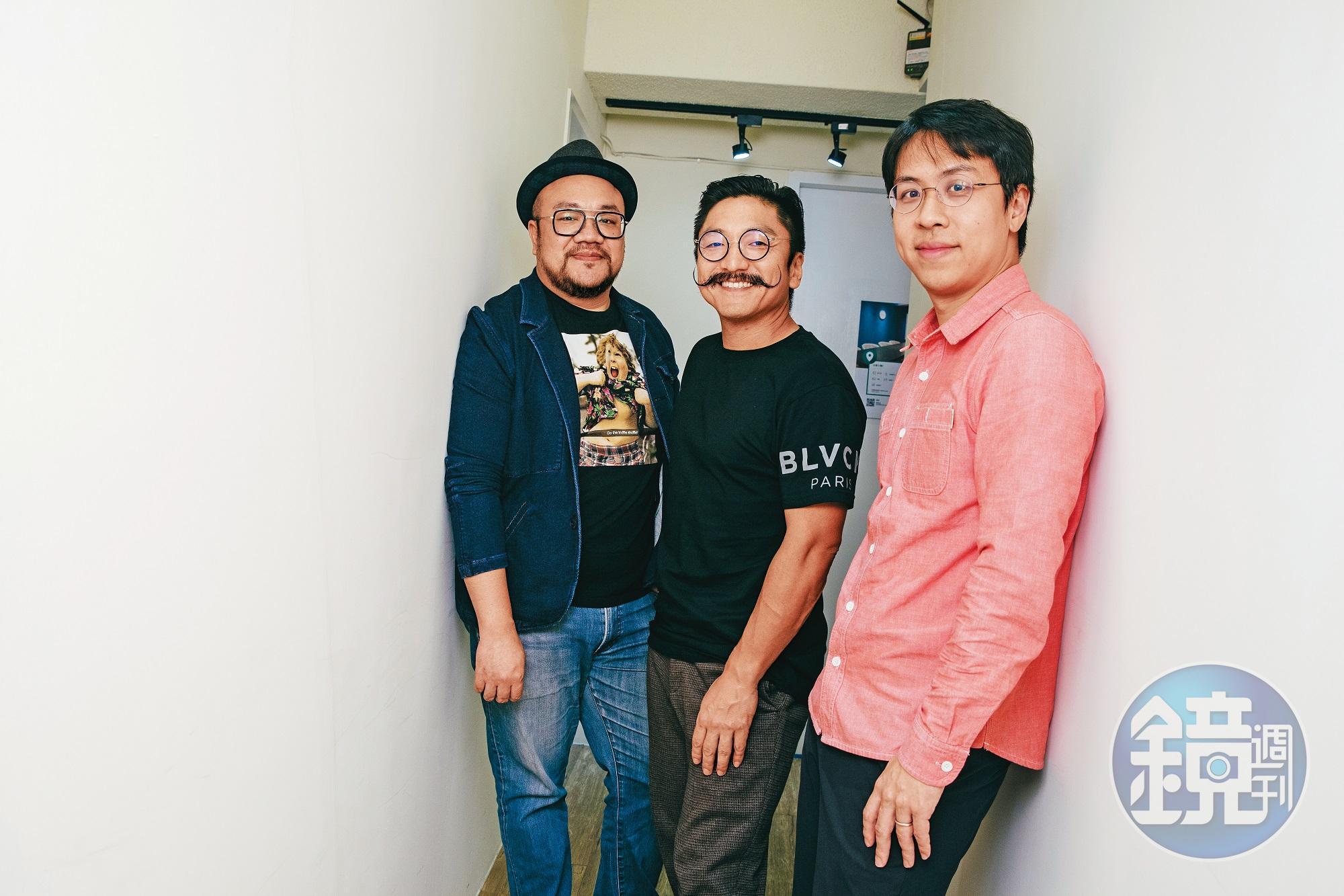 製作人葉天倫(左起)和導演北村豐晴攜手合作,將作家賴以威小說改拍成8集影集。