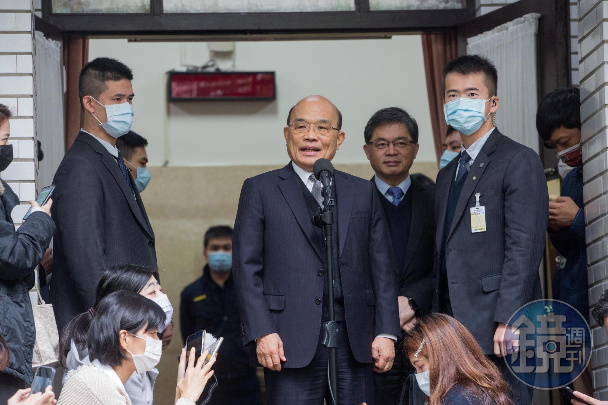 蘇貞昌今赴立院備詢前受訪,強調「在台灣總統跟行政院長最知道彼此的辛苦,以及能夠做成某件事情的不簡單。」(本刊資料照)