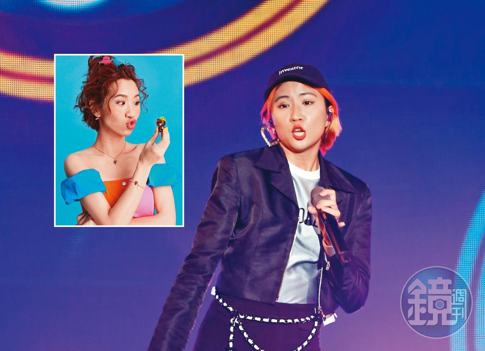 9m88是新一代最受矚目的創作女歌手,乍看還以為Lulu發胖了!Lulu(左圖)不僅會唱跳還會主持,嘟嘴賣萌秀施華洛世奇熊大水晶。