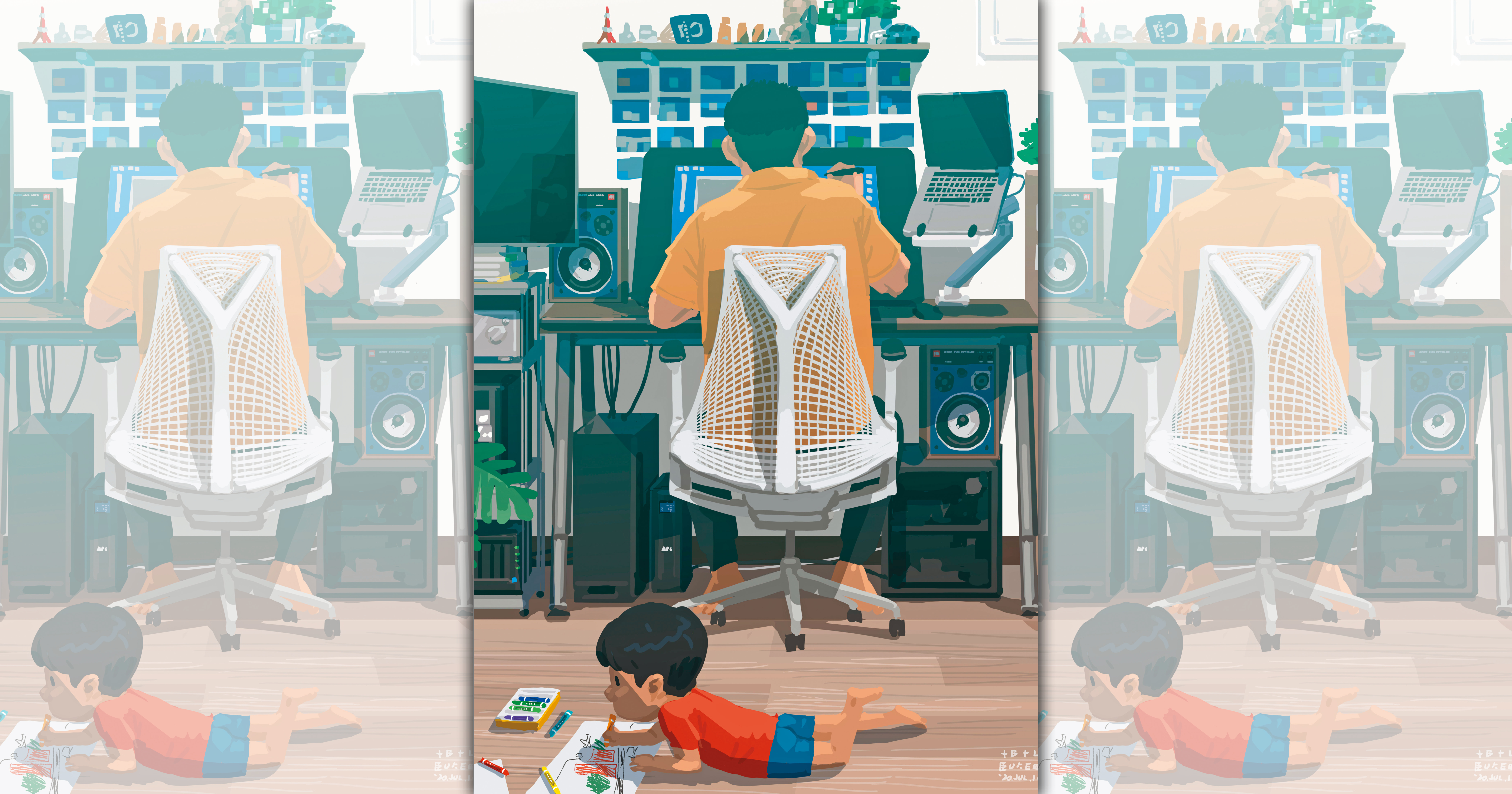 【單親爸爸週記】家變成了畫室