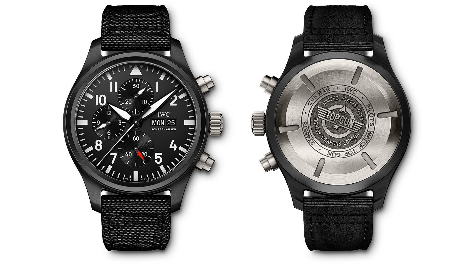 IWC Pilot Chronograph Top Gun｜錶徑44.5mm／陶瓷錶殼／時間、星期及日期指示、計時碼錶功能／60380自動上鏈機芯／防水60米／建議售價NT$ 263,000