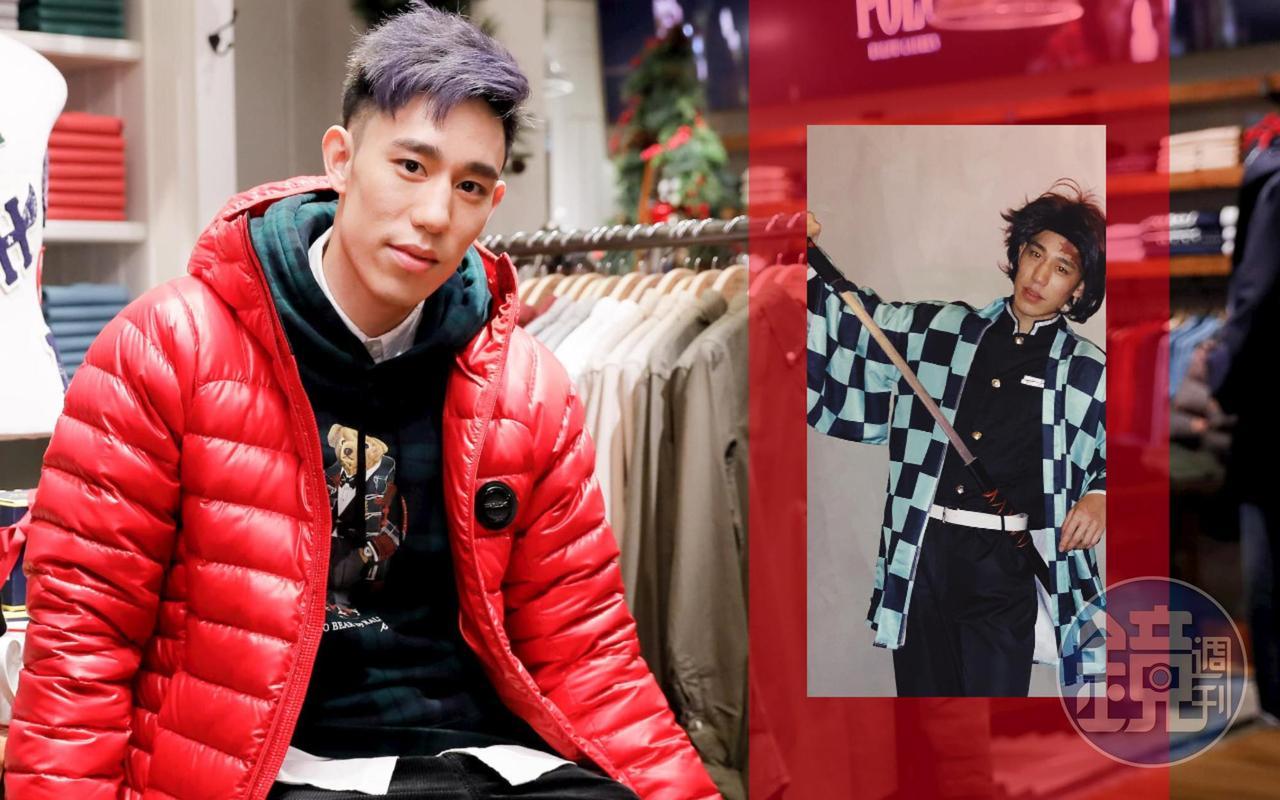 林書緯出席Polo Ralph Lauren假期系列發表會,透露是動漫迷,萬聖節扮成了《鬼滅之刃》炭治郎。(劉鴻昌攝、翻攝自林書緯臉書)