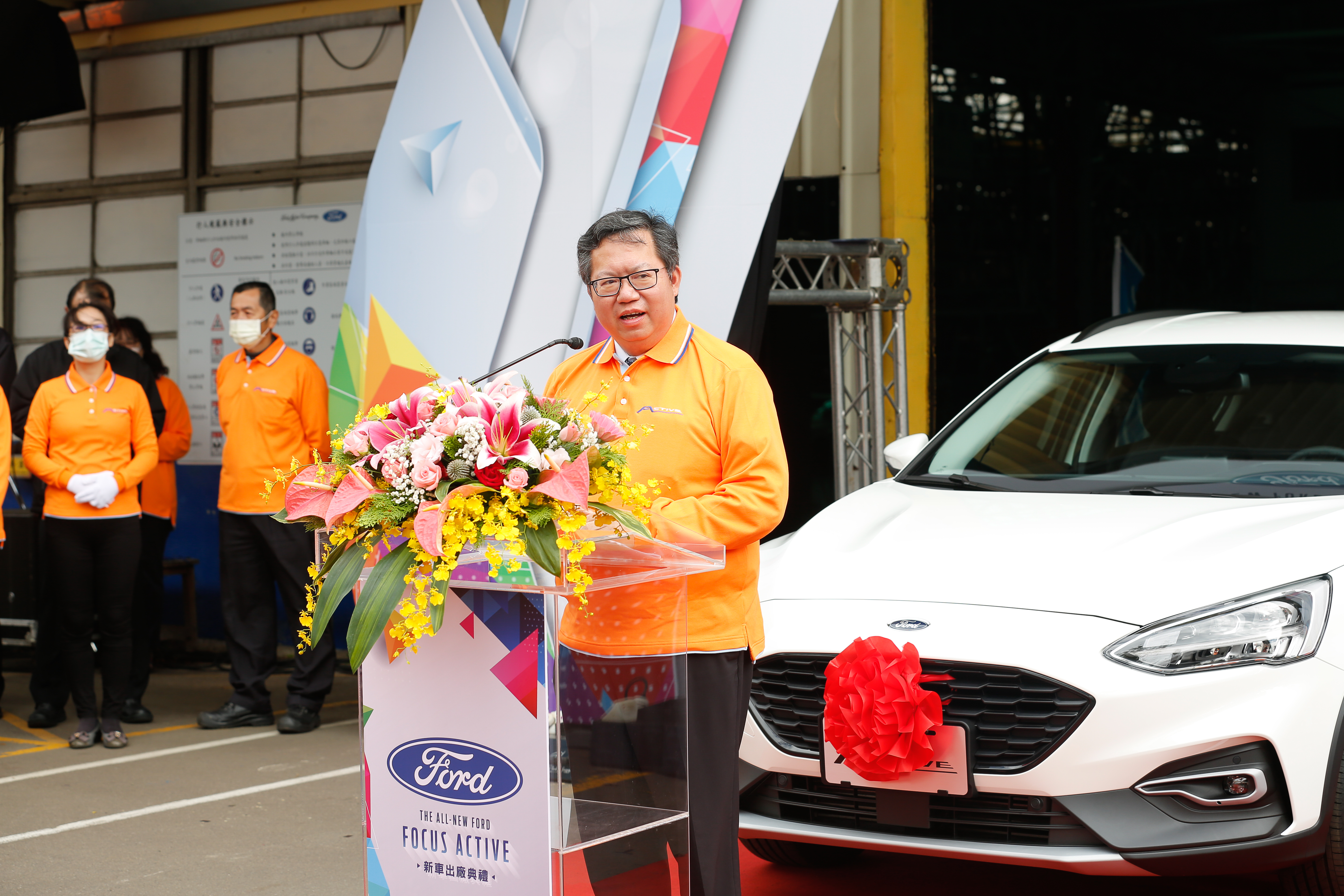 國產車廠福利六和首度公開汽車工廠給媒體參觀，桃園市長鄭文燦也到場。