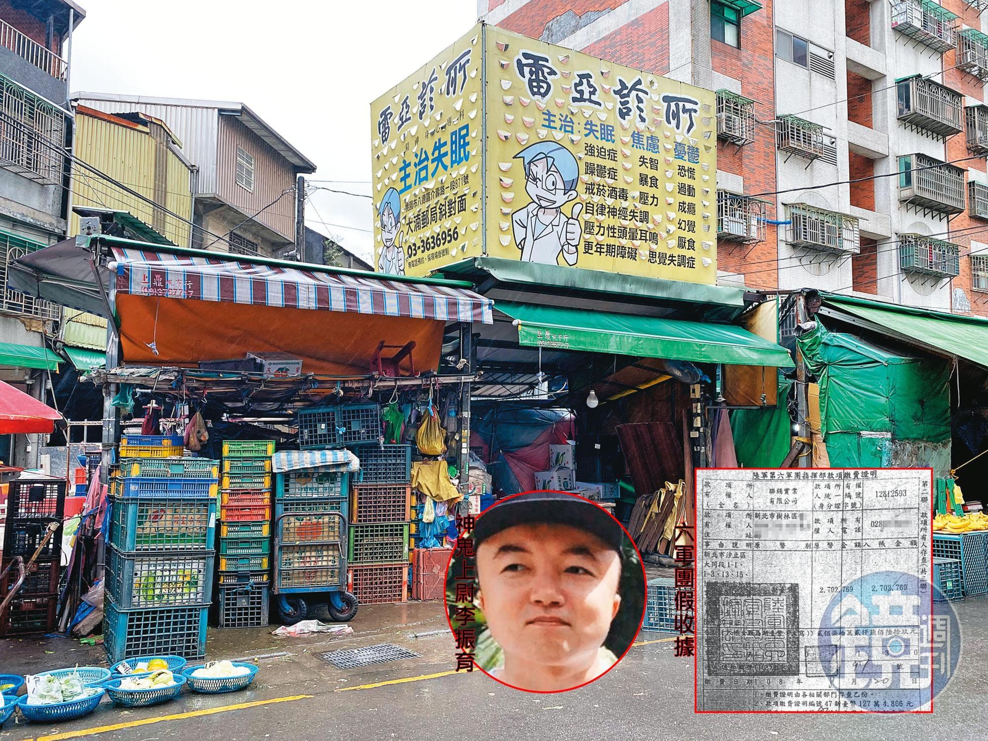 六軍團因追討被民眾占用的桃園市八德區陸光四村旁國有眷地,才查獲李振育違法行為。