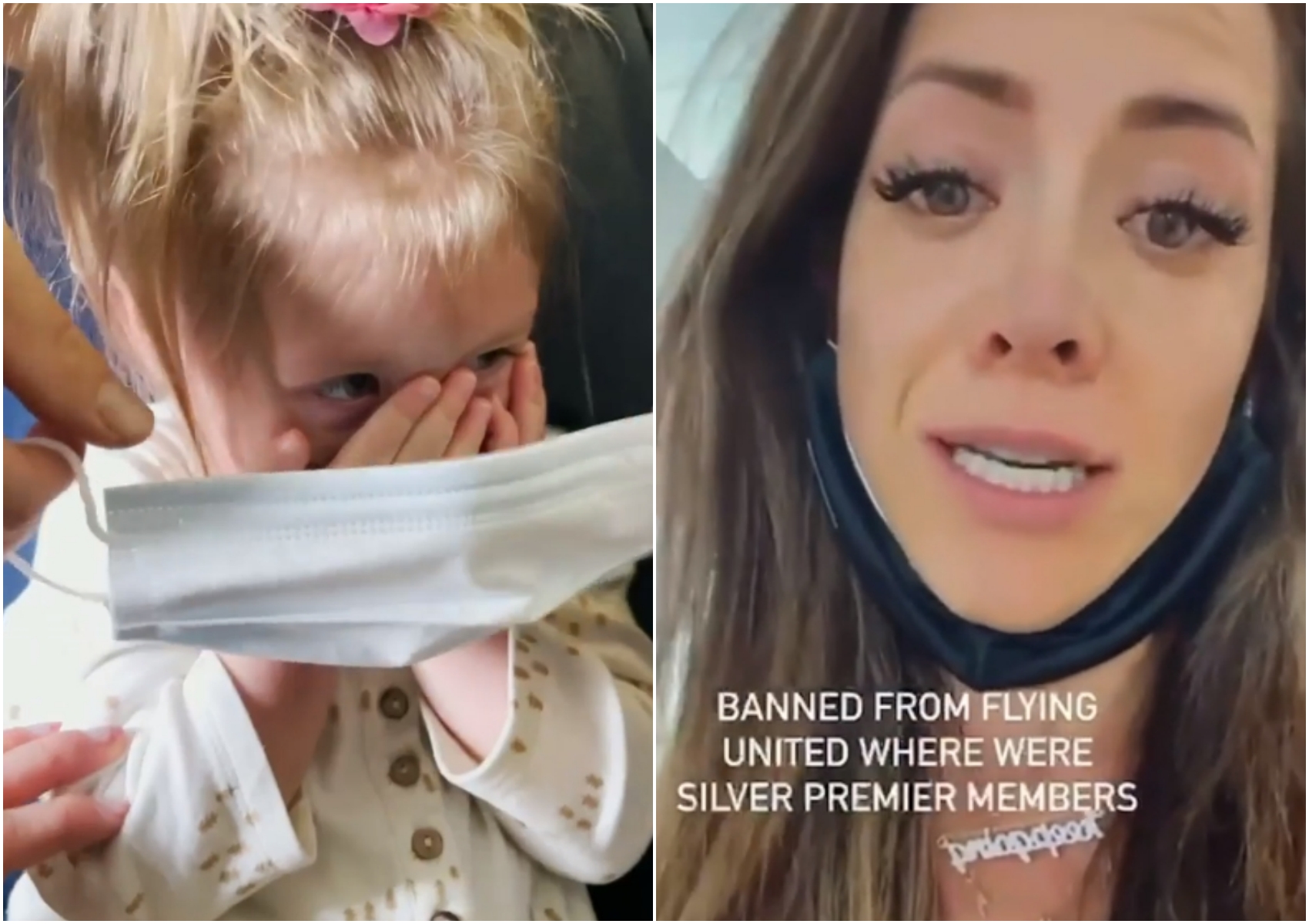 2歲女兒不肯戴口罩全家被趕下飛機，媽淚訴：怎麼可以逼孩子。（翻攝自elizfulop Instagram）