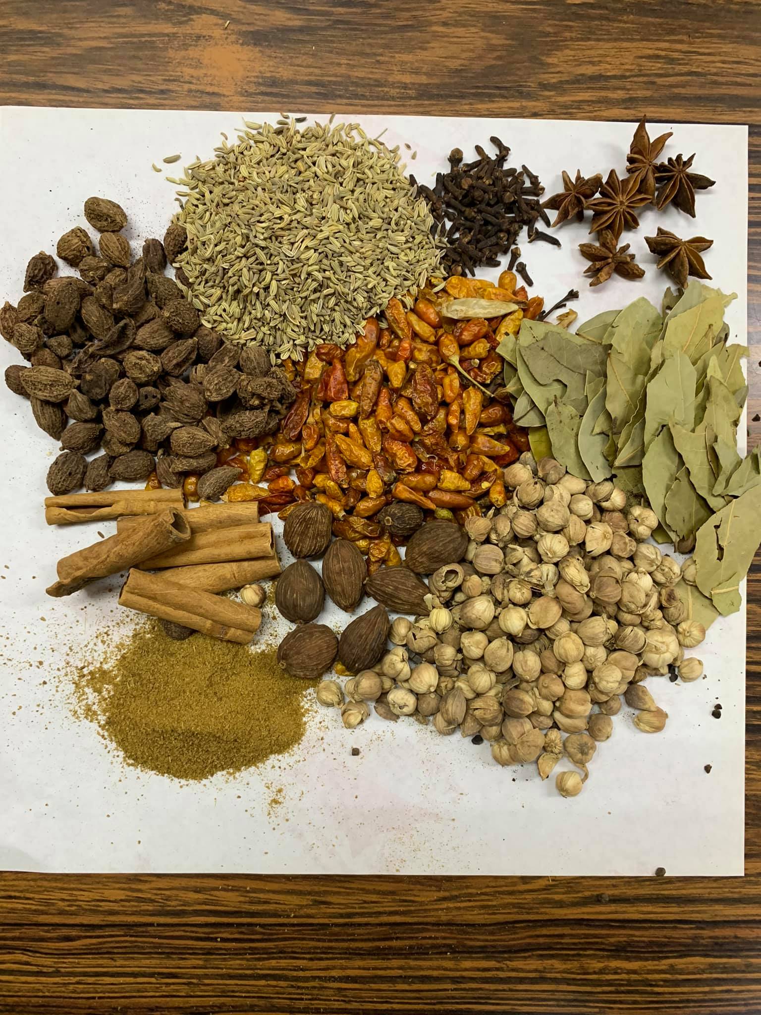 根據食譜備好所有辛香料。