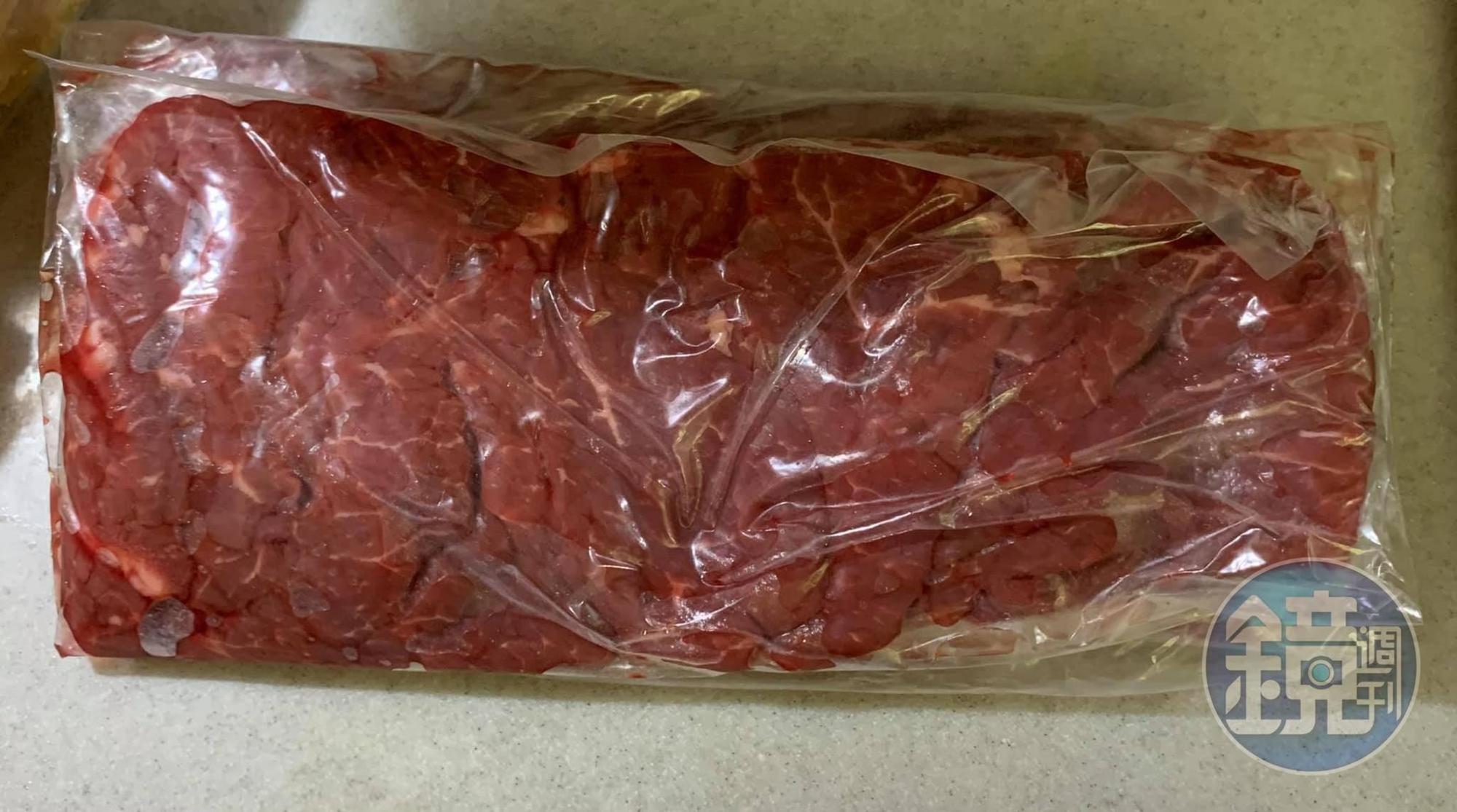 菲力牛肉片2包（後只用1包）。