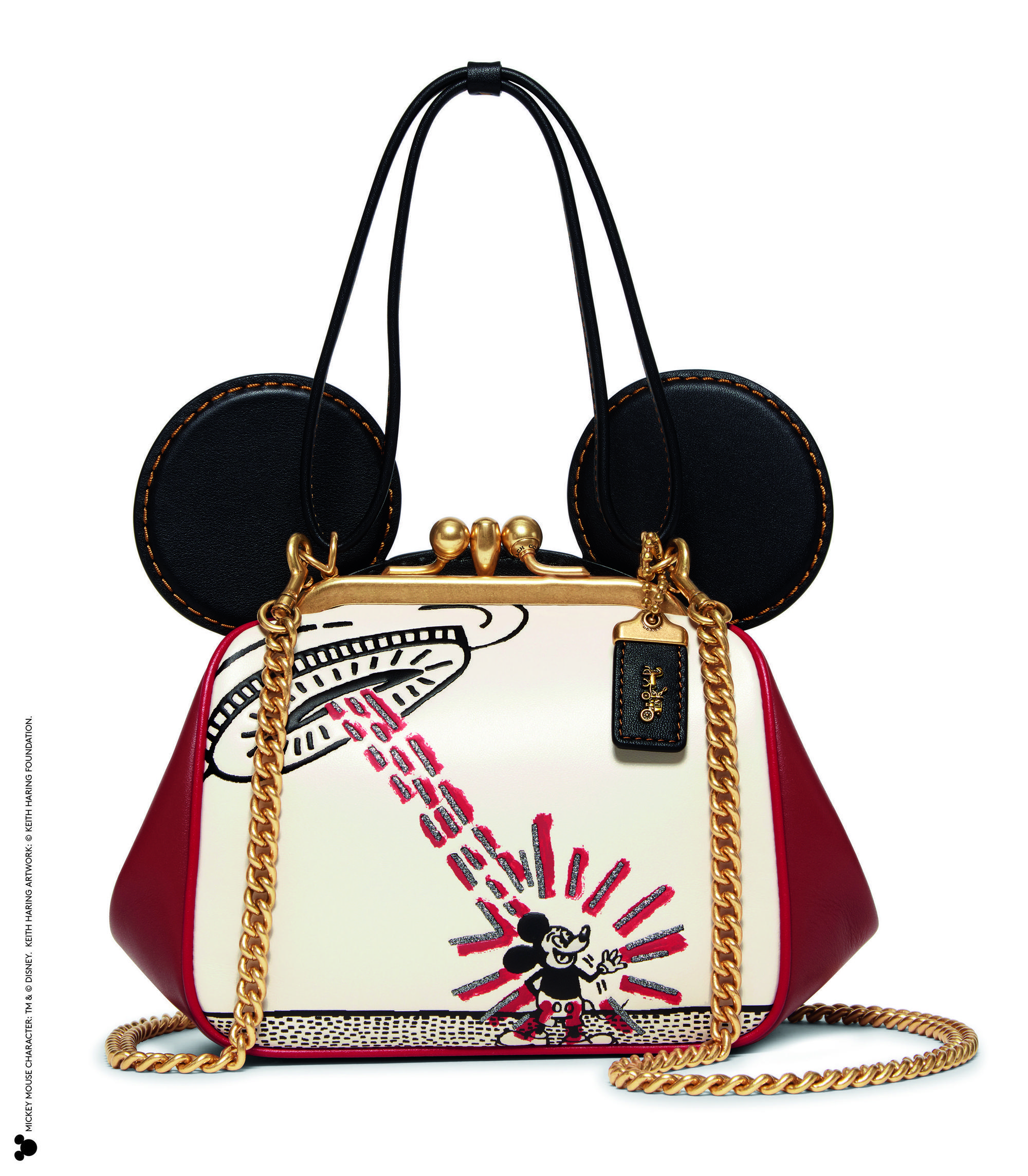 有著俏皮Mickey耳朵的手袋。NT$23,800。(COACH提供)