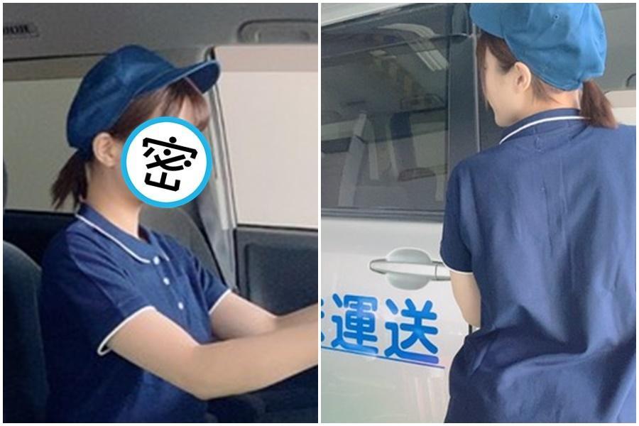 一名送貨正妹穿著引發熱論,才知原來是日本女優優唯井。(翻攝自唯井真推特)