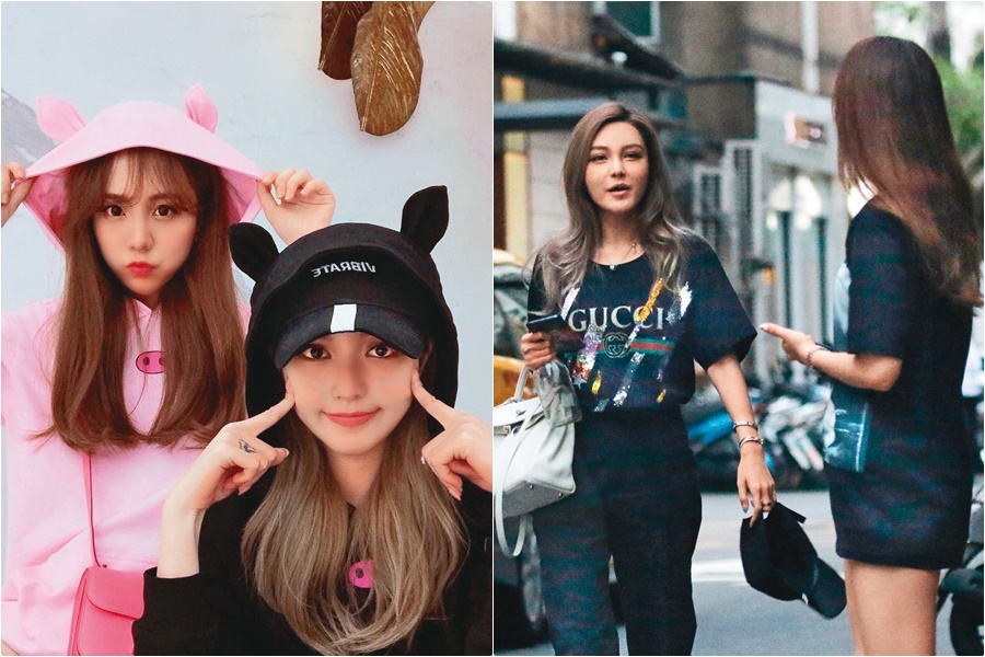 周揚青（右）與愷愷（左）私下交情甚篤，並在網上留下許多故作可愛的倩影。（左圖翻攝自愷愷IG）