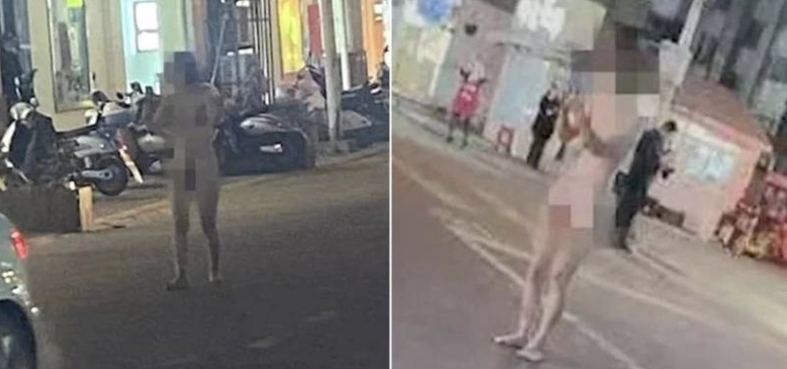 女子當街脫光裸照放送,原來是要報復渣男未婚夫。(翻攝自微博易視頻)