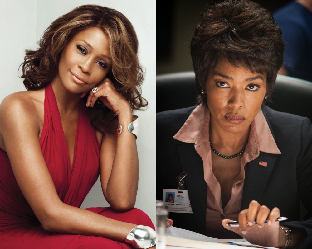 惠妮休斯頓（左）、安琪拉貝瑟（右）的戲路定位截然不同，但25年前的文藝片《等待夢醒時分》卻讓她們扮演為情所苦的女人。（台灣索尼音樂、福斯電影提供）