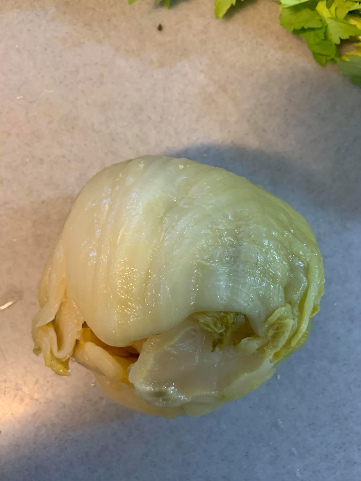 酸菜心，用一半。