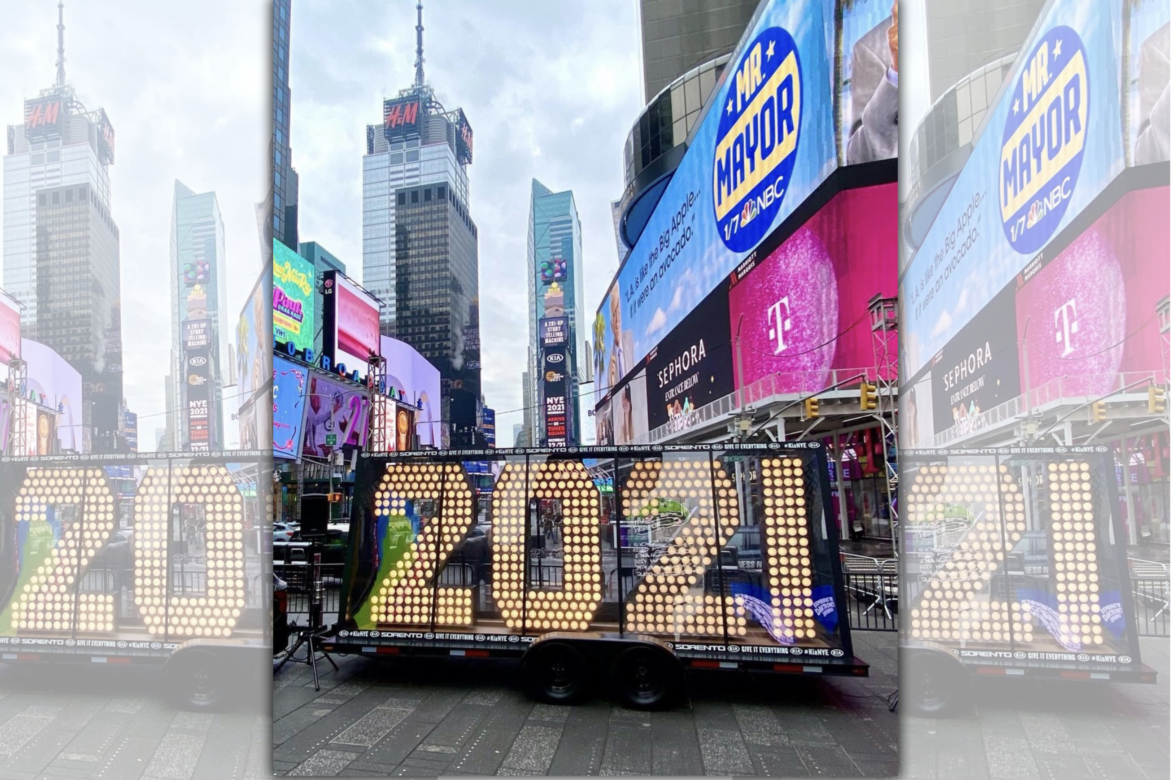 紐約時代廣場今年跨年活動改為線上虛擬形式。（Tiger Party New York提供）