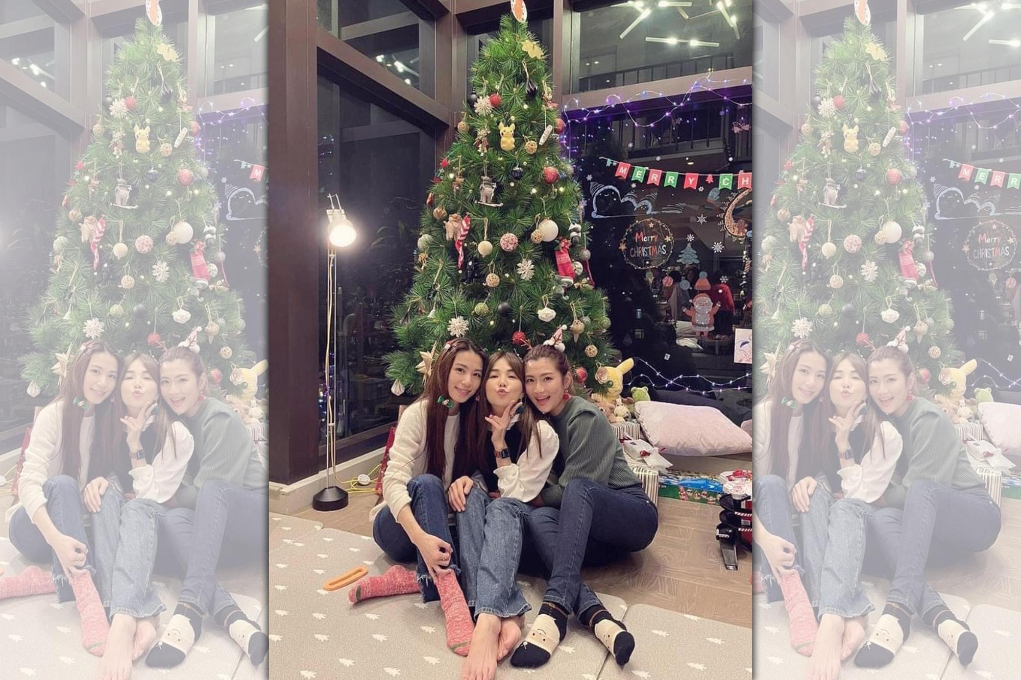 Ella陳嘉樺與姐妹們Selina、Hebe共度耶誕佳節。（翻攝自Selina臉書）