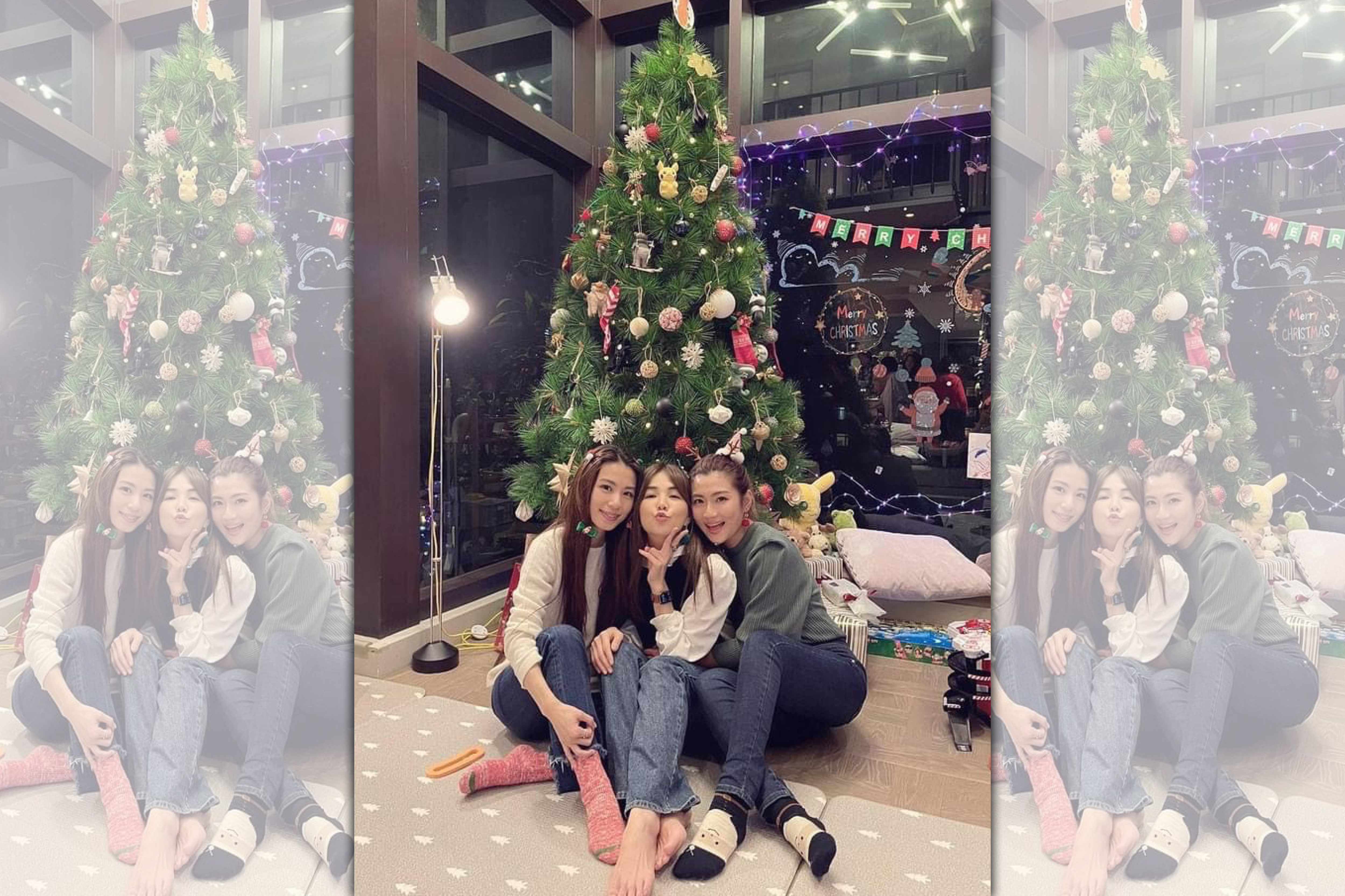 Ella陳嘉樺與姐妹們Selina、Hebe共度耶誕佳節。（翻攝自Selina臉書）
