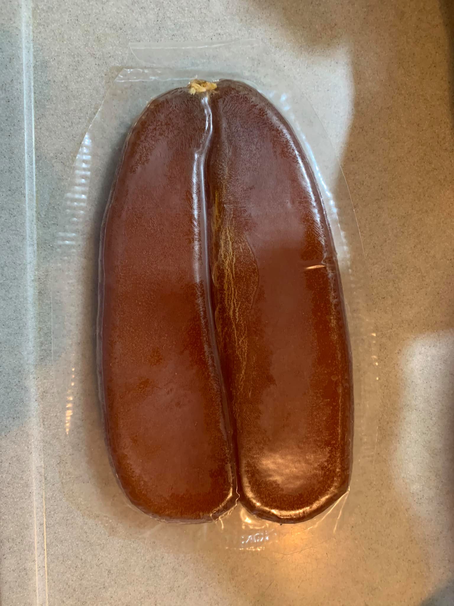 今天買的烏魚子品質好，有溏心。