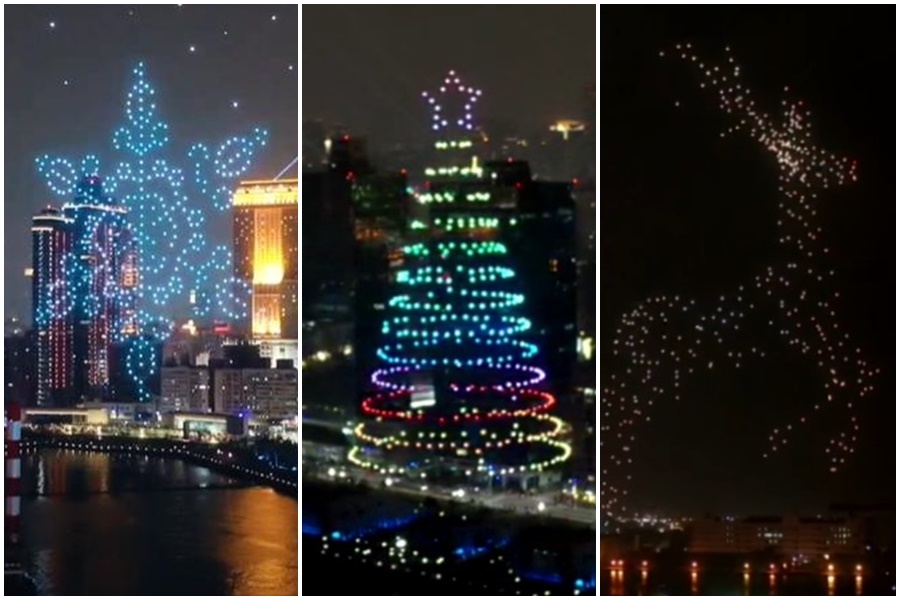 陳其邁預告，跨年夜當晚高雄無人機展演會更加精彩。（翻攝自陳其邁、駁二藝術特區臉書）