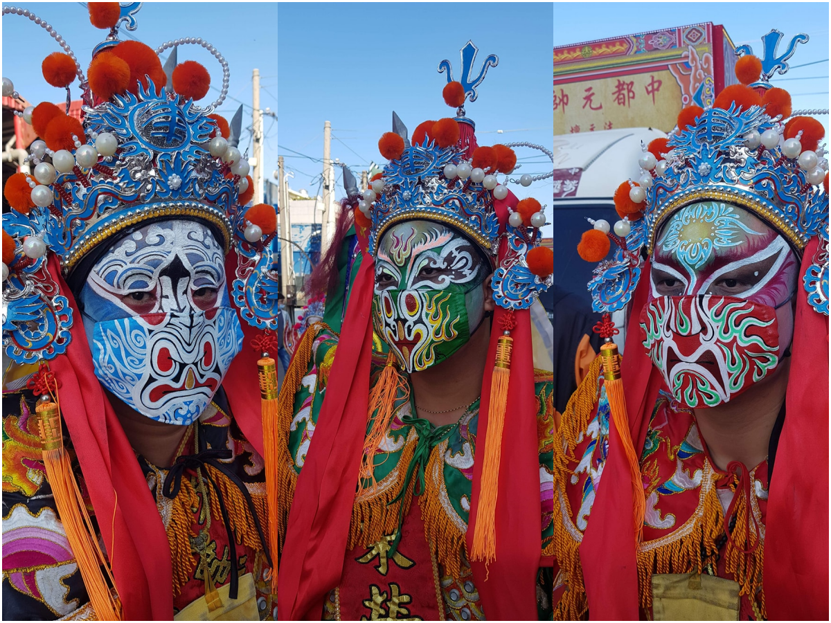 中都元帥殿創意防疫，讓神將在防疫同時不減神威。（翻攝自臺中中都元帥殿法元壇臉書）