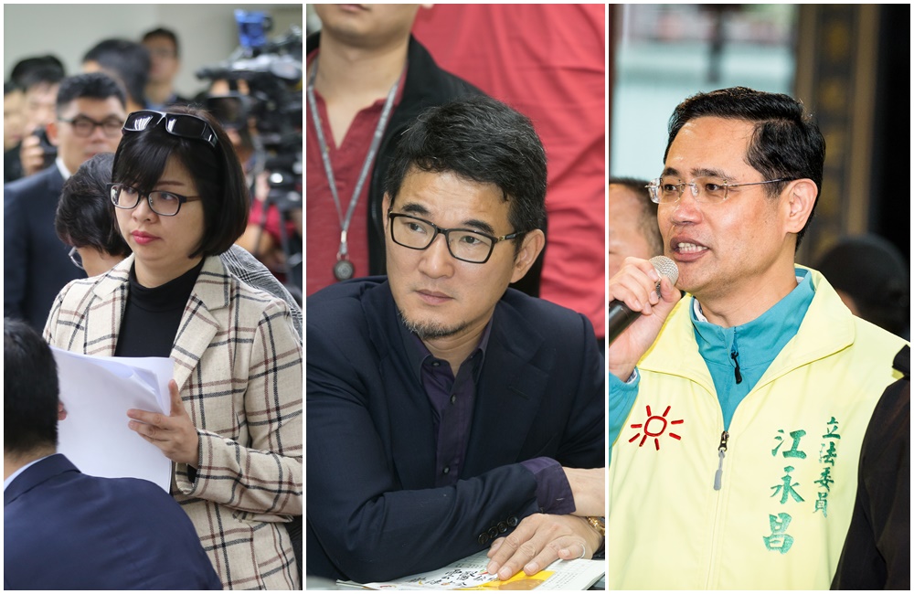 民進黨團今（29日）午開紀律會議，會中建議將林淑芬（左起）、劉建國、江永昌等人移送黨中央懲處，並送明天黨團會議中決議。 （本刊資料照）