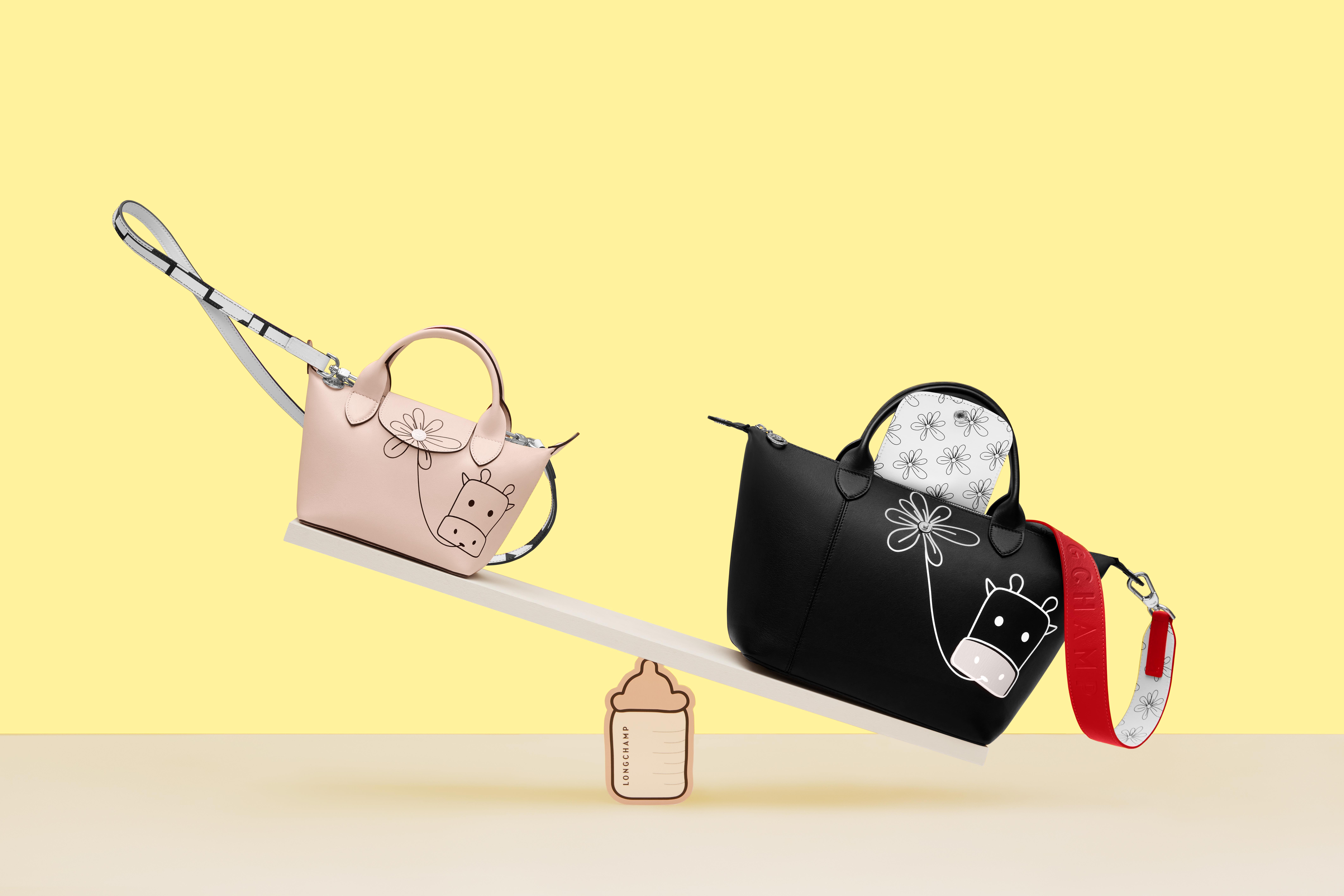 LONGCHAMP推出專為牛年而設計的限量版Le  Pliage Cuir，共有兩種尺寸。（LONGCHAMP提供）
