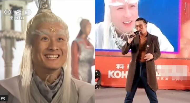 57歲男星孫興被曝光近況，在商場表演台下卻無人捧場，被說撈金近況落魄。（翻攝CCTV畫面、《搜狐》網站）